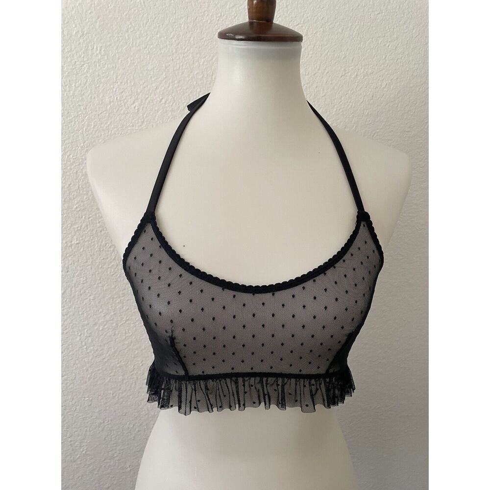 Savage Fenty Bralette Halter Sheer Swiss Dot Ruffle Lingerie